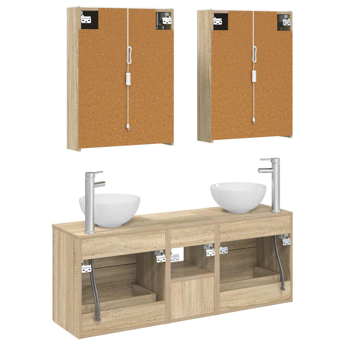 Set di Armadi da Bagno 5 pz Rovere Sonoma Legno ingegnerizzato | homemem39