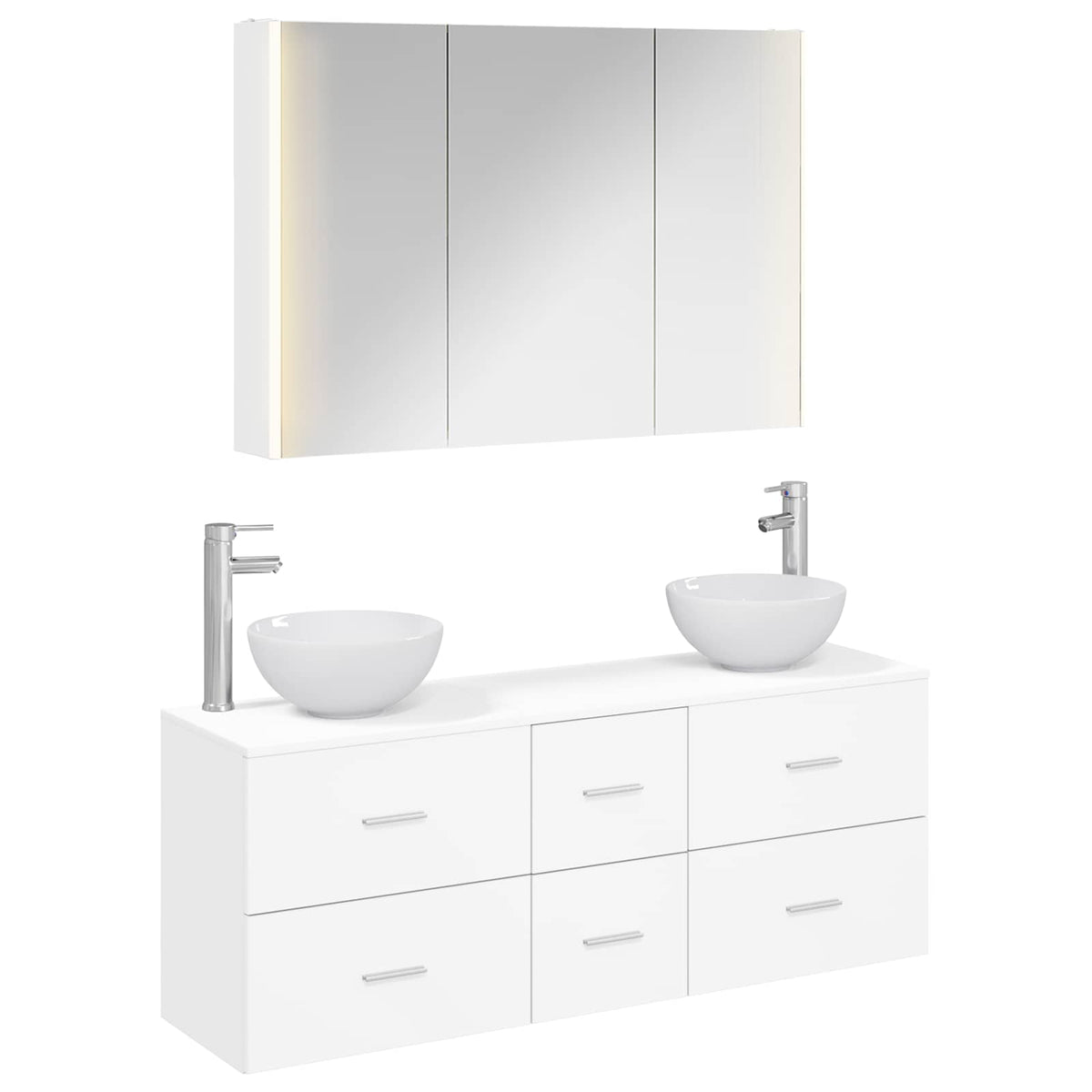 Set di mobili per il bagno 4 pz Bianco | homemem39