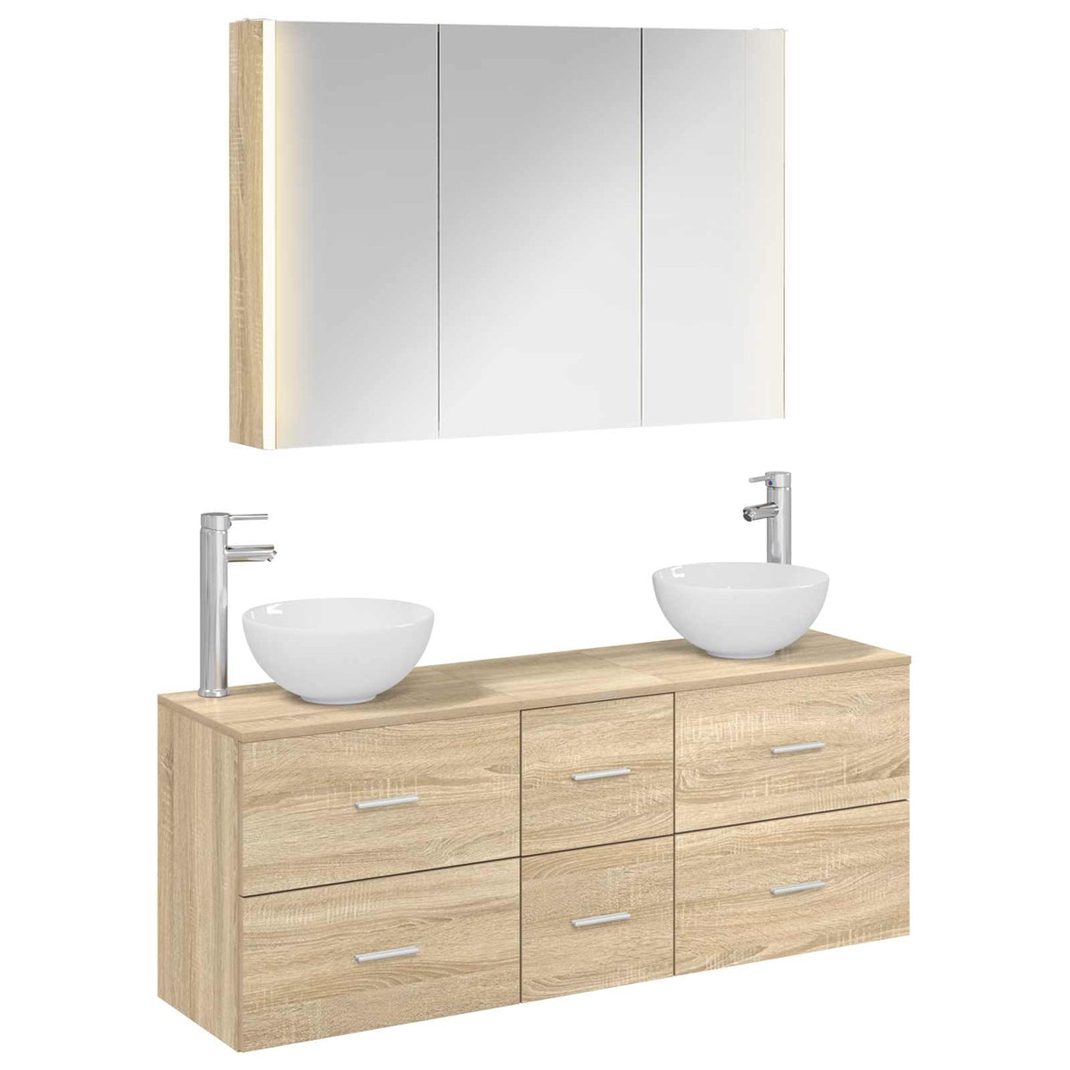 Set di mobili per il bagno 4 pz Rovere Sonoma | homemem39