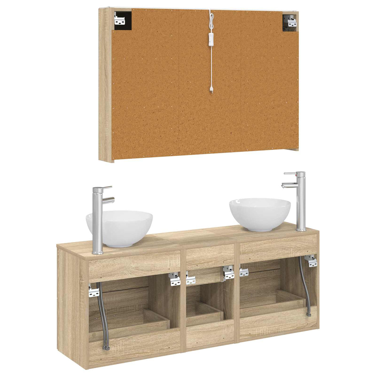 Set di mobili per il bagno 4 pz Rovere Sonoma | homemem39