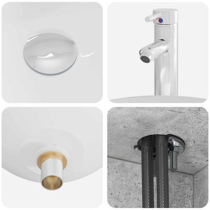 Set di mobili per il bagno 4 pz Grigio Cemento | homemem39
