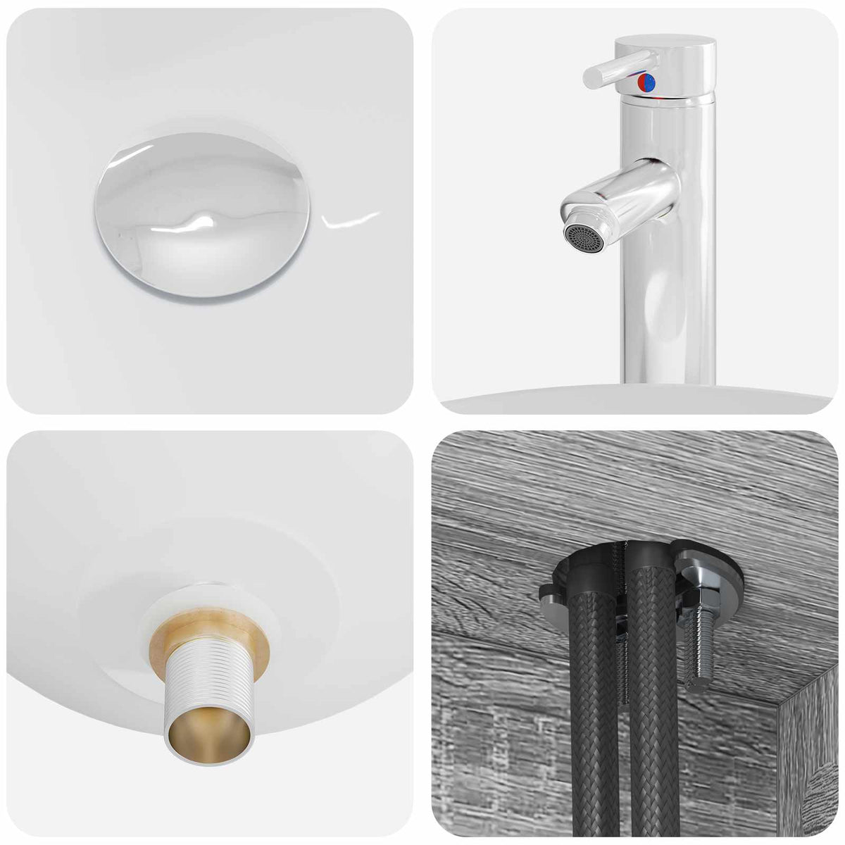 Set di mobili per il bagno 4 pz Sonoma grigio | homemem39