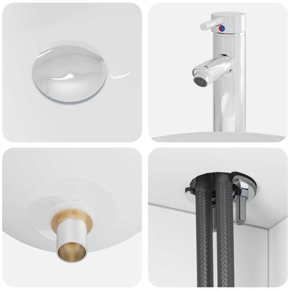 Set di mobili per il bagno 5 pz Bianco | homemem39