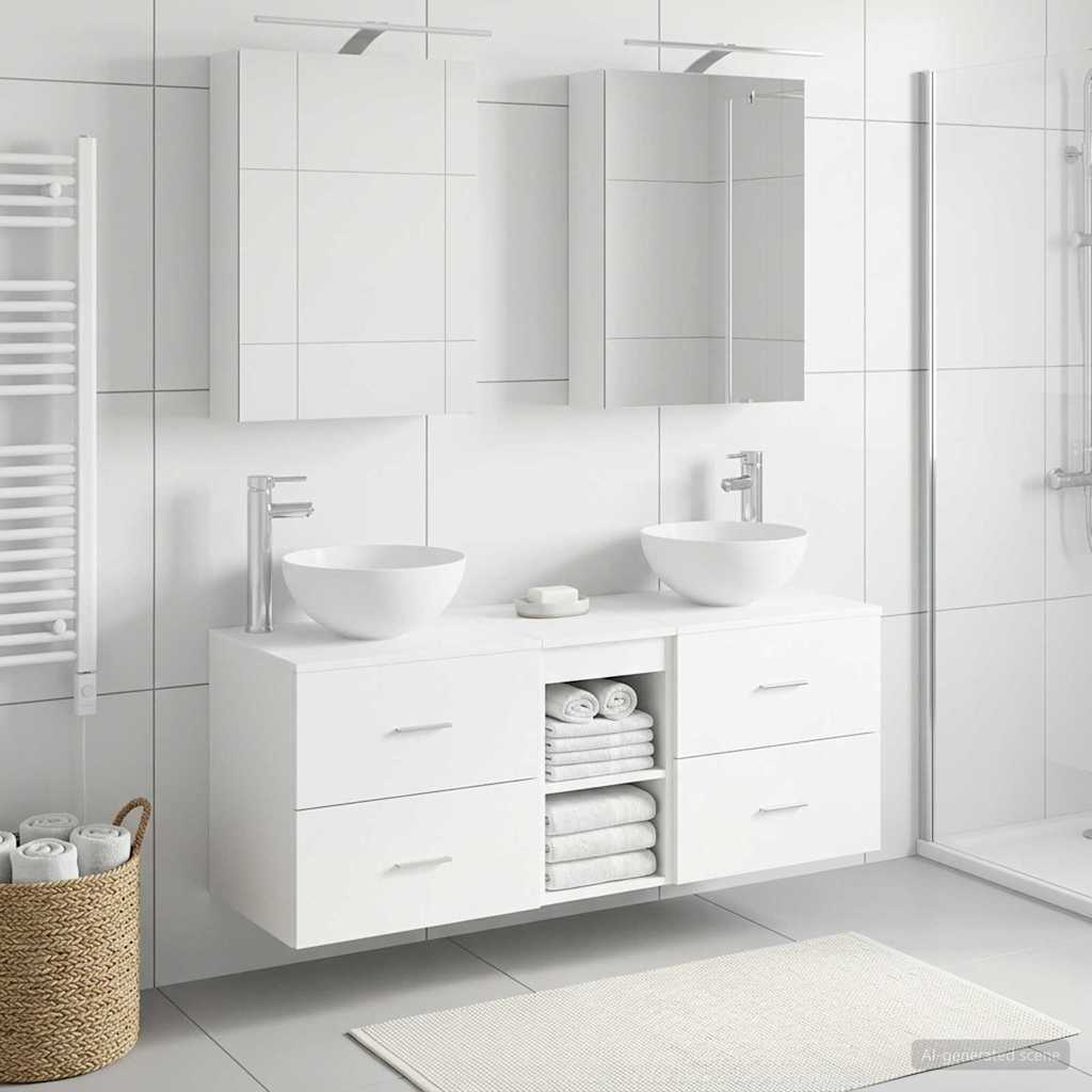 Set di mobili per il bagno 5 pz Bianco | homemem39