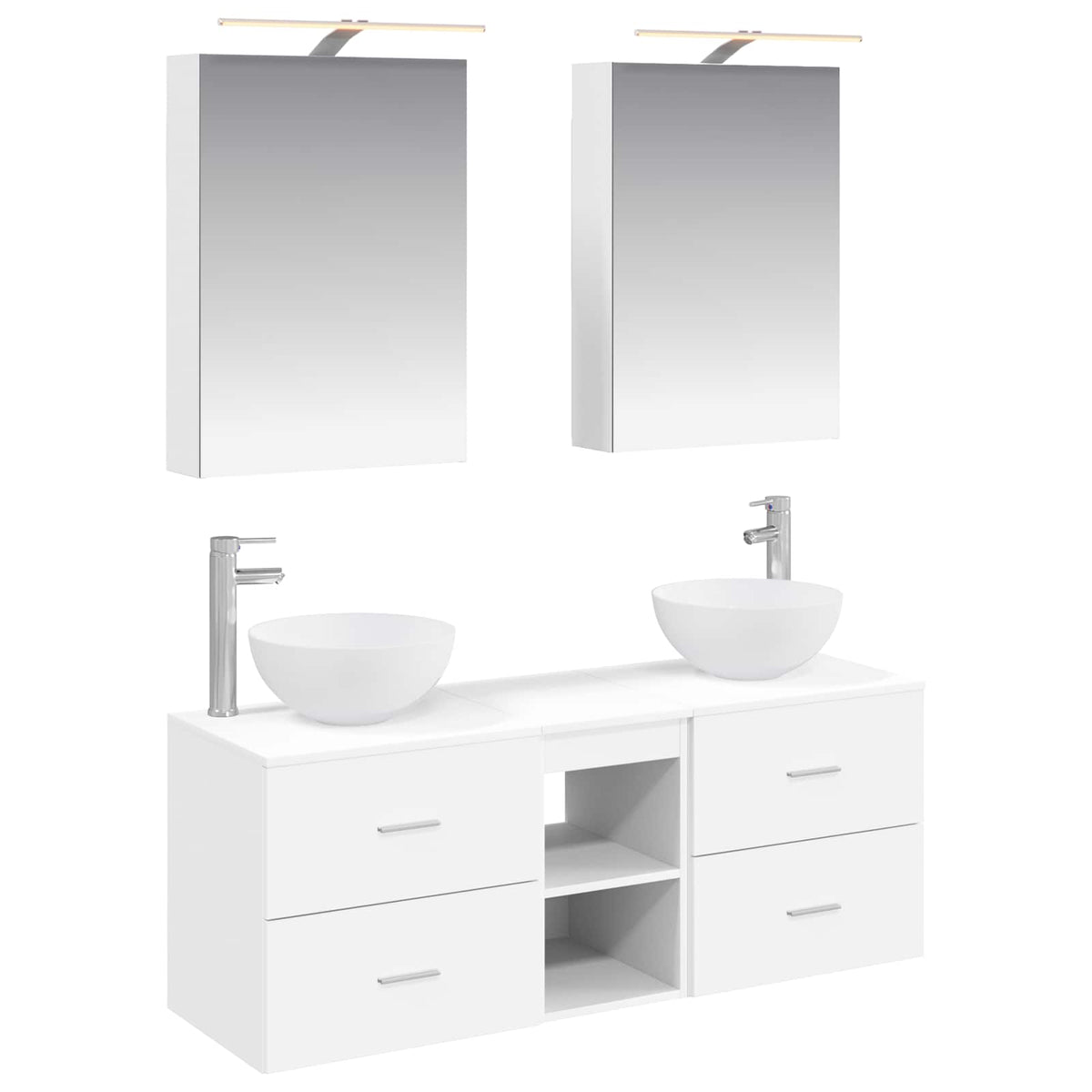 Set di mobili per il bagno 5 pz Bianco | homemem39