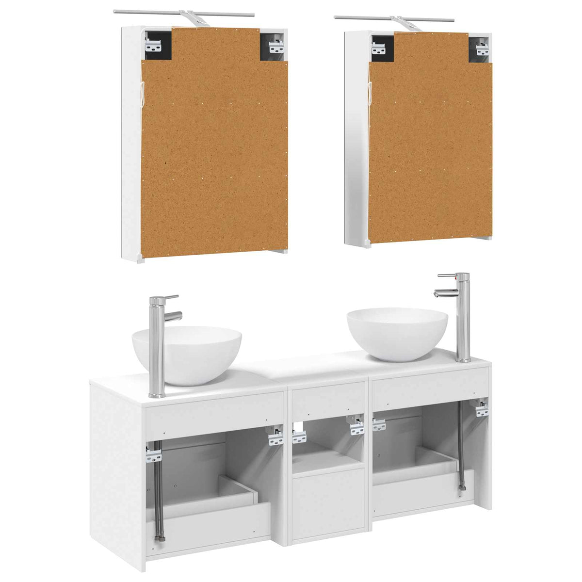 Set di mobili per il bagno 5 pz Bianco | homemem39