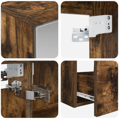 Set di mobili per il bagno 5 pz Rovere Fumo | homemem39