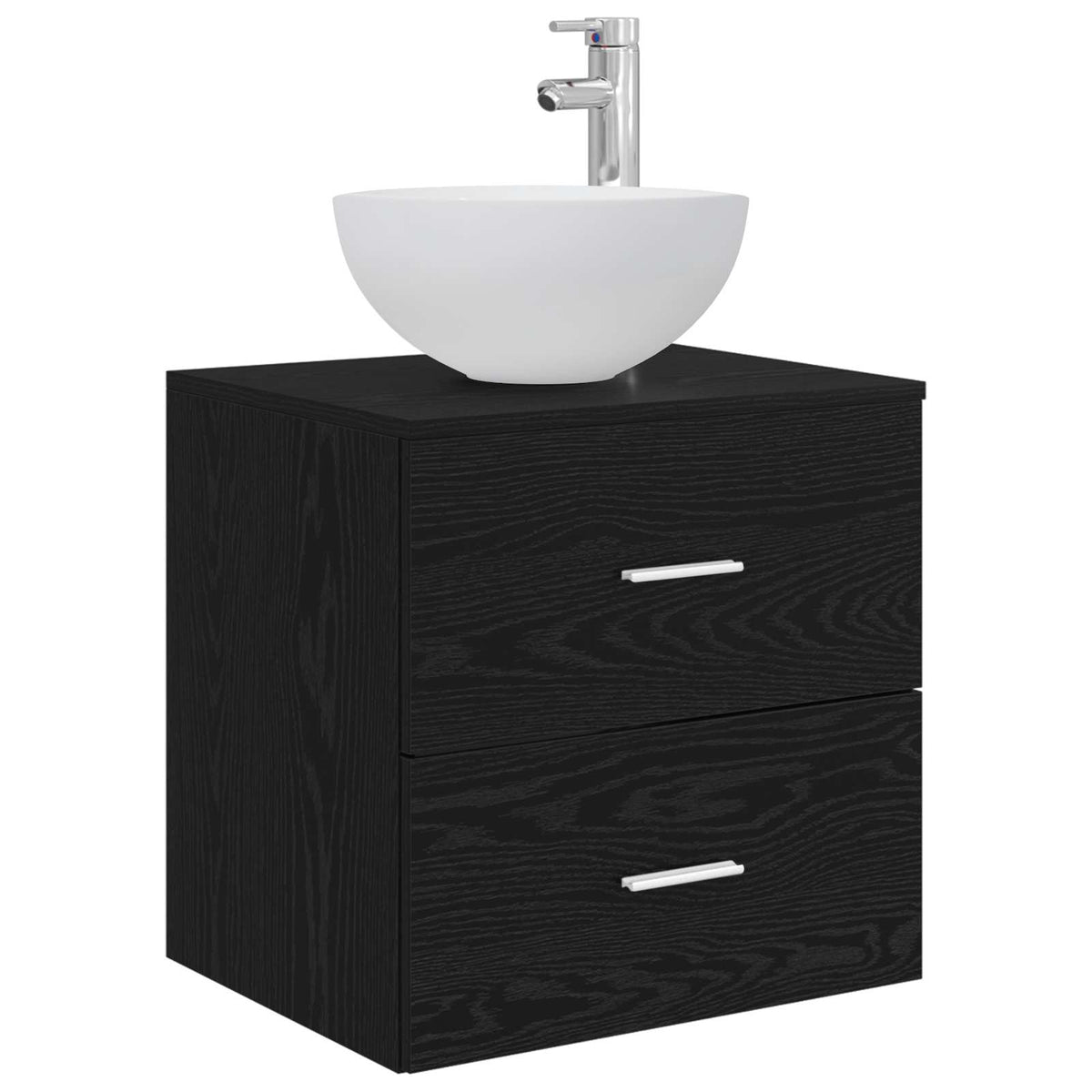 Set di mobili per il bagno 5 pz Rovere Nero | homemem39