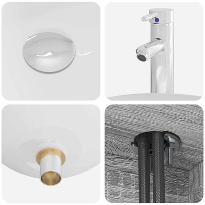 Set di mobili per il bagno 5 pz Sonoma grigio | homemem39
