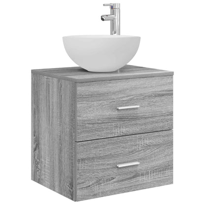 Set di mobili per il bagno 5 pz Sonoma grigio | homemem39