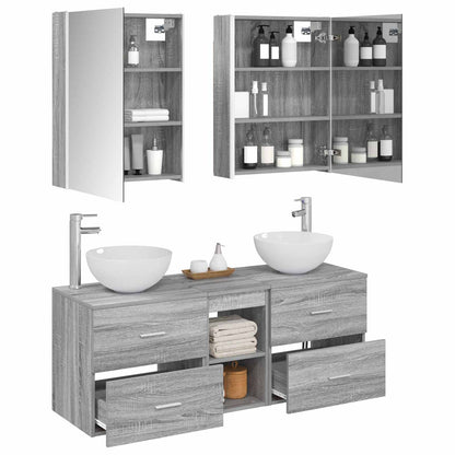 Set di mobili per il bagno 5 pz Sonoma grigio | homemem39