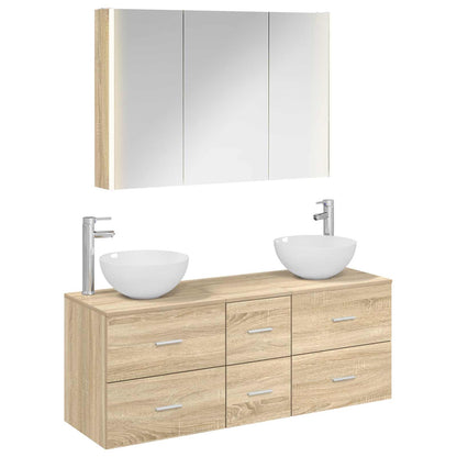 Set di mobili per il bagno 4 pz Rovere Sonoma | homemem39