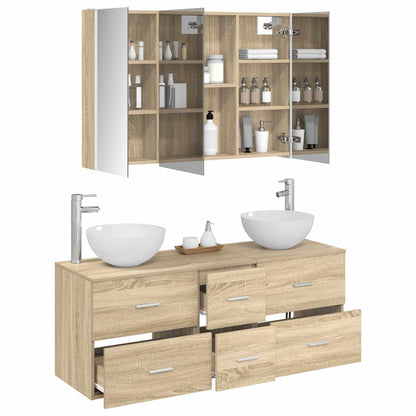 Set di mobili per il bagno 4 pz Rovere Sonoma | homemem39