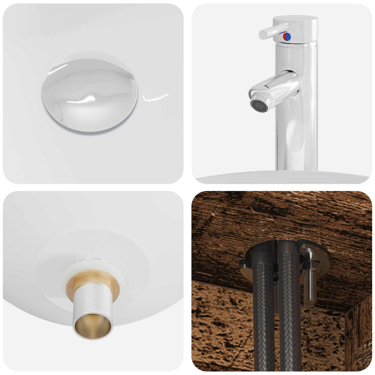 Set di mobili per il bagno 4 pz Legno antico | homemem39