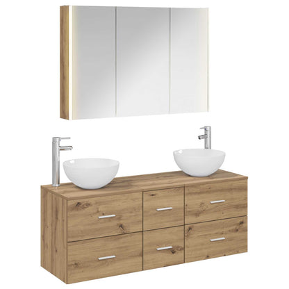 Set di mobili per il bagno 4 pz Rovere Artigianale | homemem39