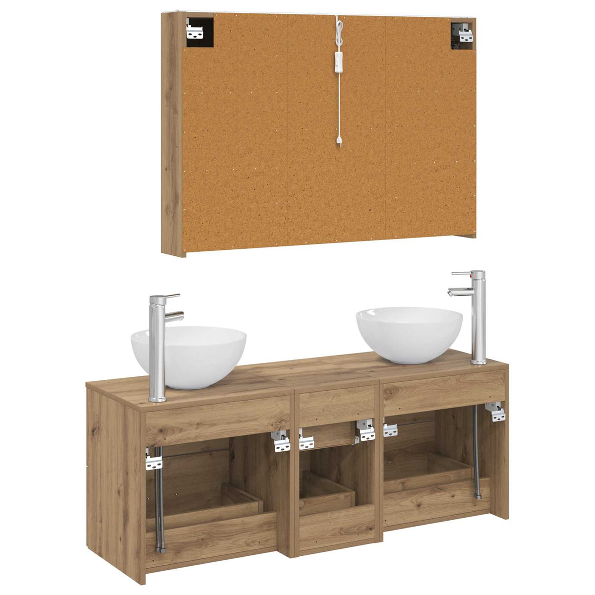 Set di mobili per il bagno 4 pz Rovere Artigianale | homemem39