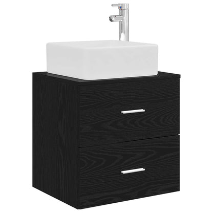 Set di mobili per il bagno 5 pz Rovere Nero | homemem39