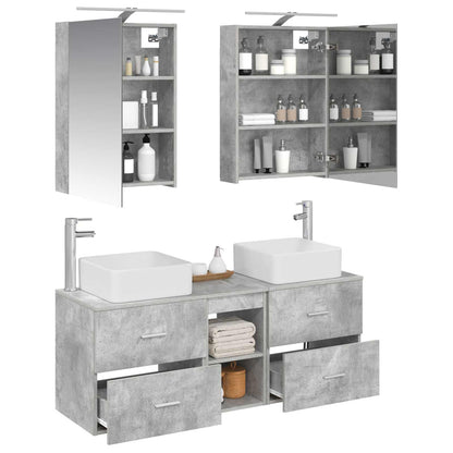 Set di mobili per il bagno 5 pz Grigio Cemento | homemem39