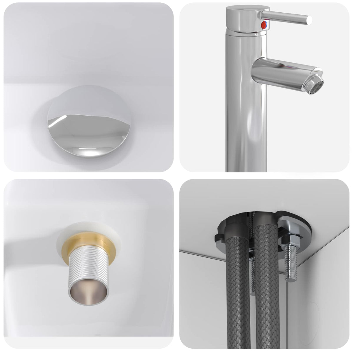 Set di mobili per il bagno 5 pz Bianco | homemem39