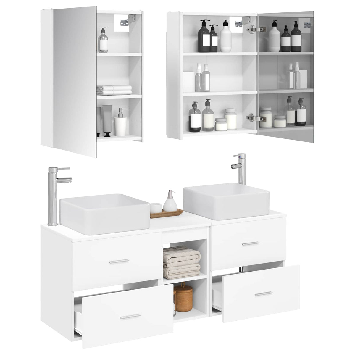 Set di mobili per il bagno 5 pz Bianco