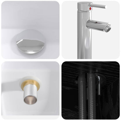 Set di mobili per il bagno 5 pz Rovere Nero | homemem39