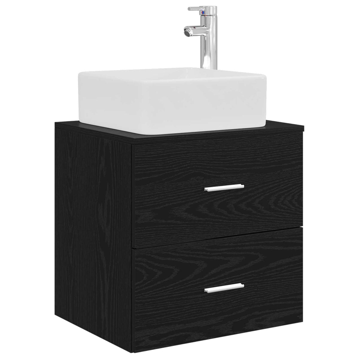 Set di mobili per il bagno 5 pz Rovere Nero | homemem39