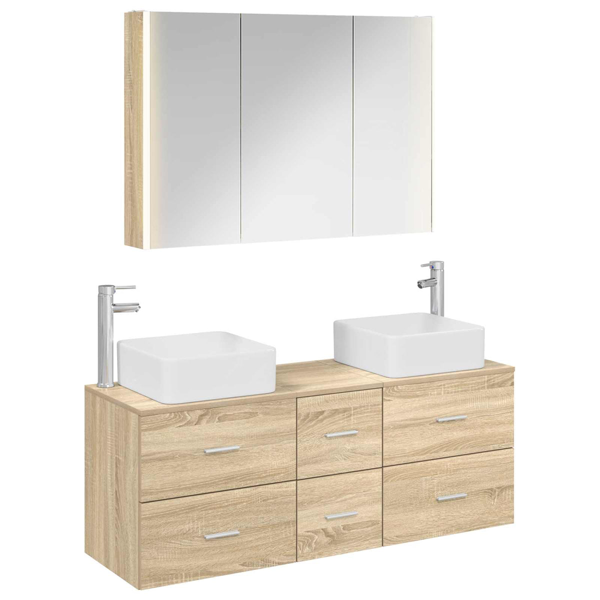 Set di mobili per il bagno 4 pz Rovere Sonoma | homemem39