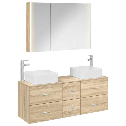 Set di mobili per il bagno 4 pz Rovere Sonoma | homemem39