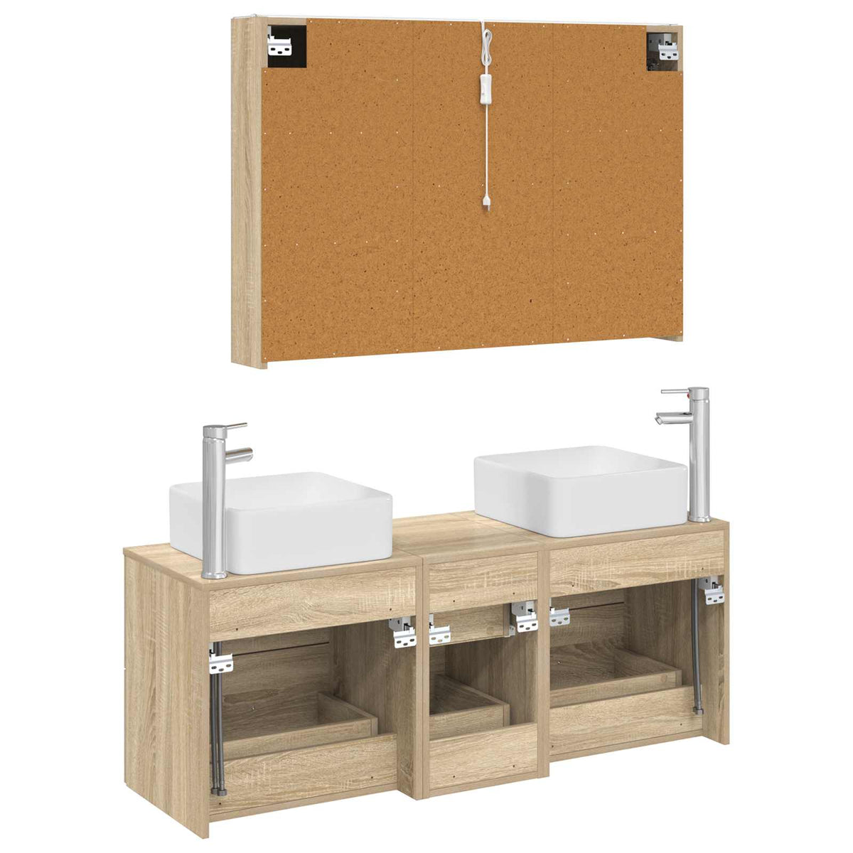 Set di mobili per il bagno 4 pz Rovere Sonoma | homemem39