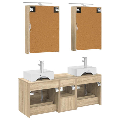 Set di mobili per il bagno 5 pz Rovere Sonoma | homemem39