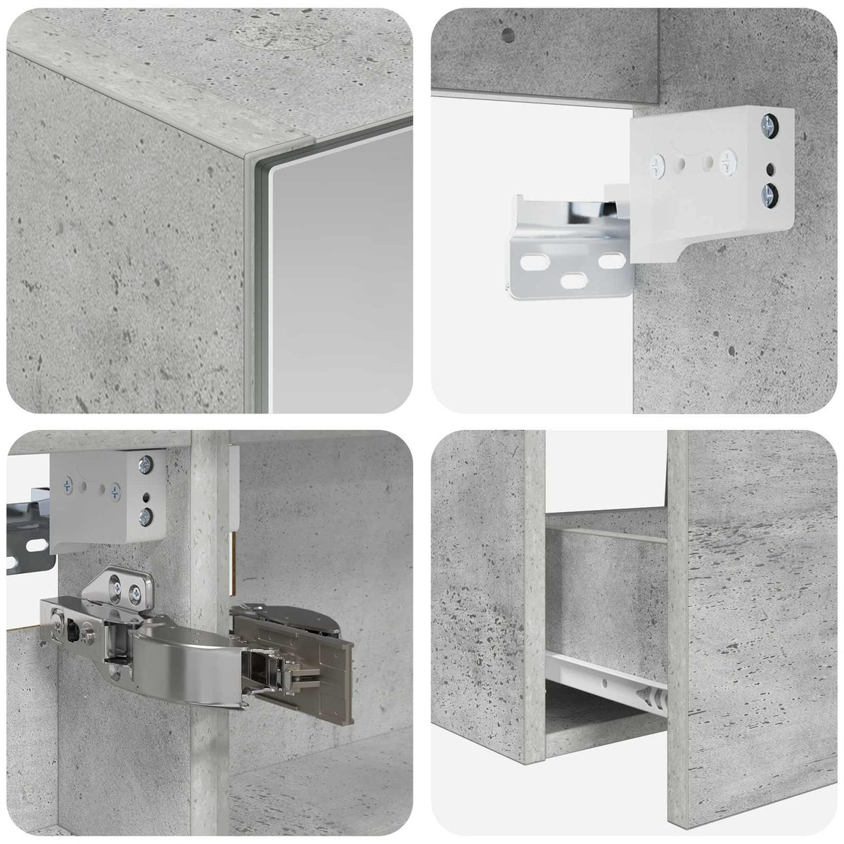 Set di mobili per il bagno 5 pz Grigio Cemento | homemem39