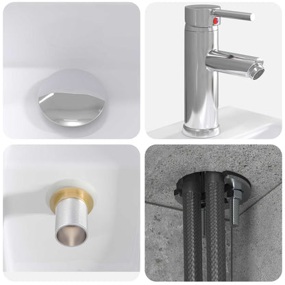 Set di mobili per il bagno 5 pz Grigio Cemento | homemem39