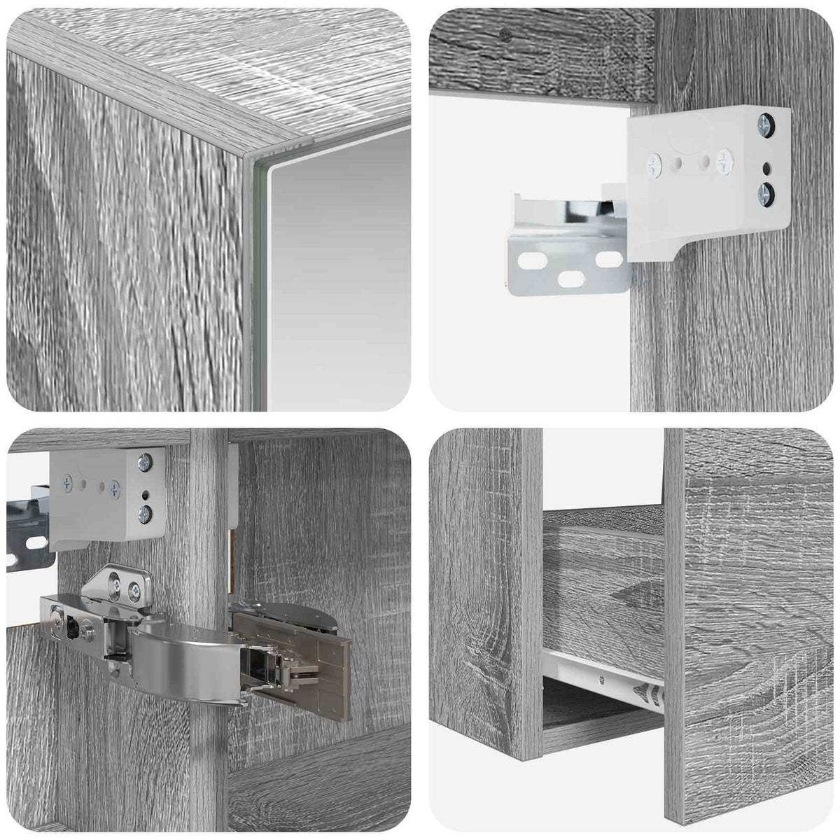 Set di mobili per il bagno 5 pz Sonoma grigio | homemem39