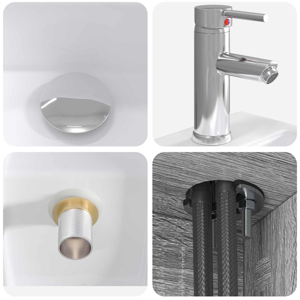 Set di mobili per il bagno 5 pz Sonoma grigio | homemem39