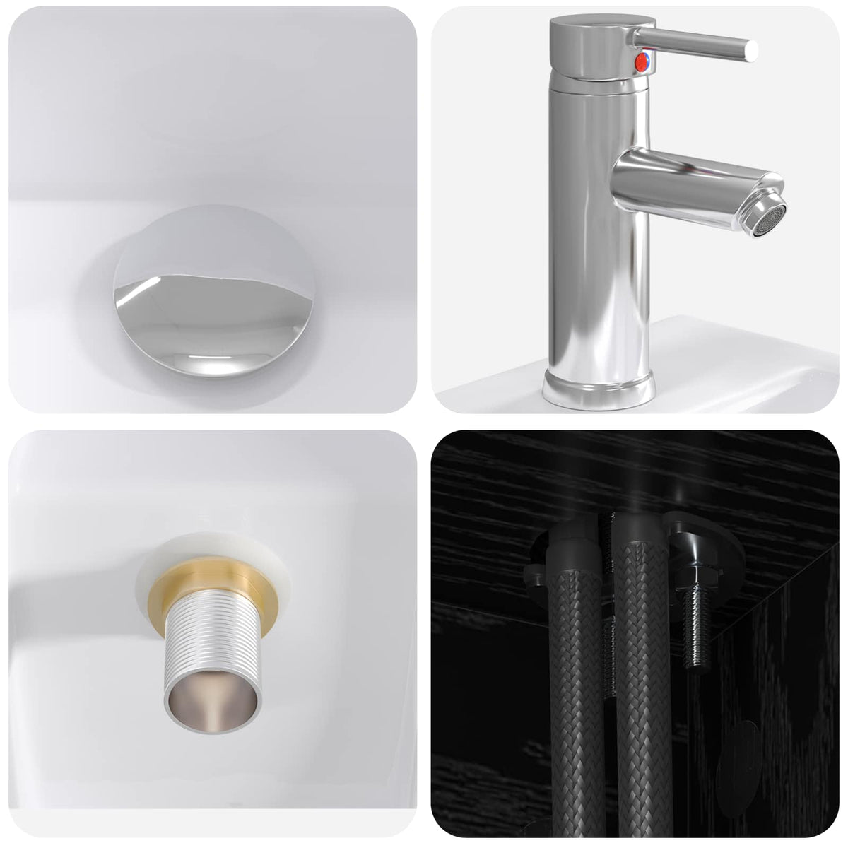 Set di mobili per il bagno 5 pz Rovere Nero | homemem39