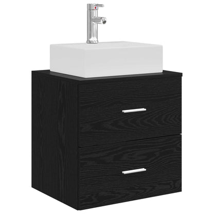 Set di mobili per il bagno 5 pz Rovere Nero | homemem39