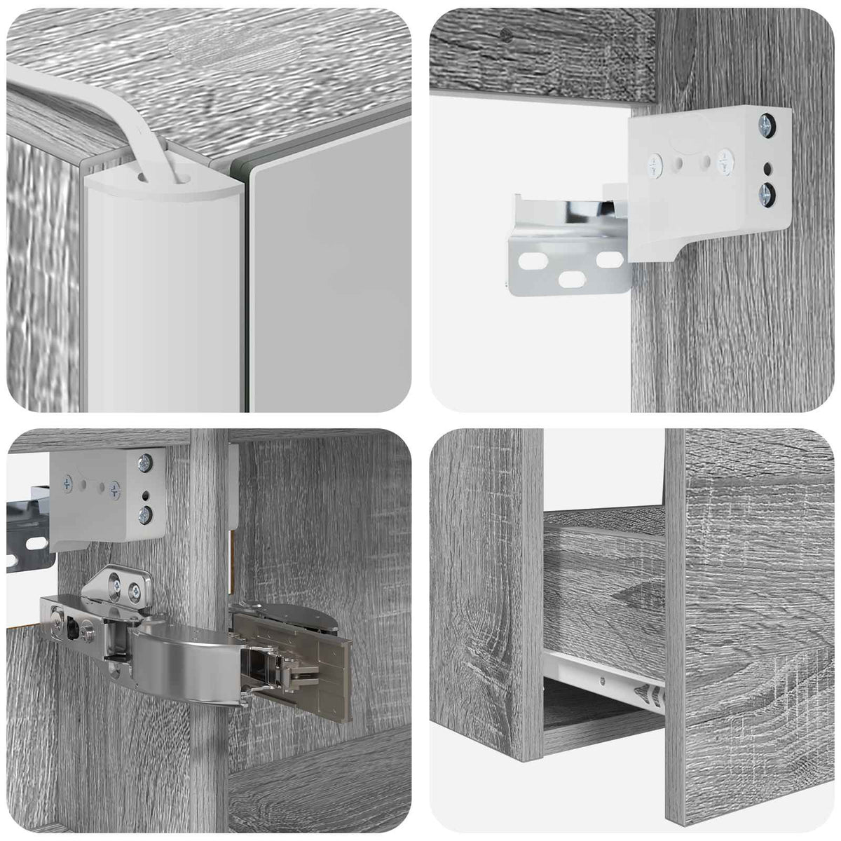 Set di mobili per il bagno 5 pz Sonoma grigio | homemem39