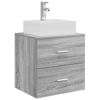 Set di mobili per il bagno 5 pz Sonoma grigio | homemem39