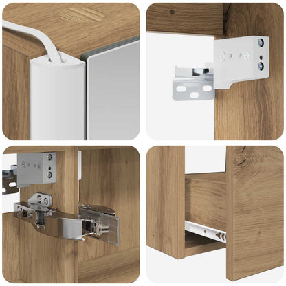 Set di mobili per il bagno 5 pz Rovere Artigianale | homemem39