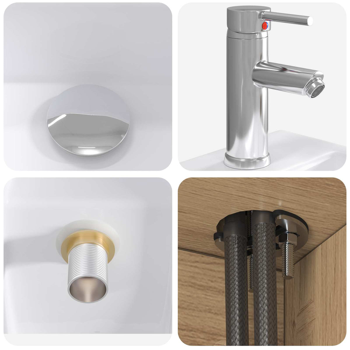 Set di mobili per il bagno 5 pz Rovere Artigianale | homemem39