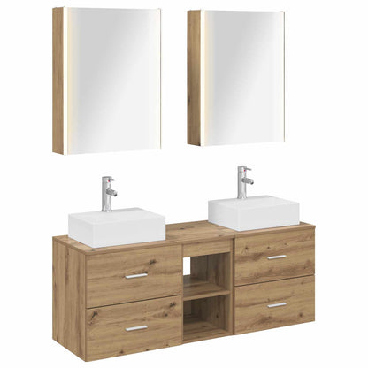 Set di mobili per il bagno 5 pz Rovere Artigianale | homemem39