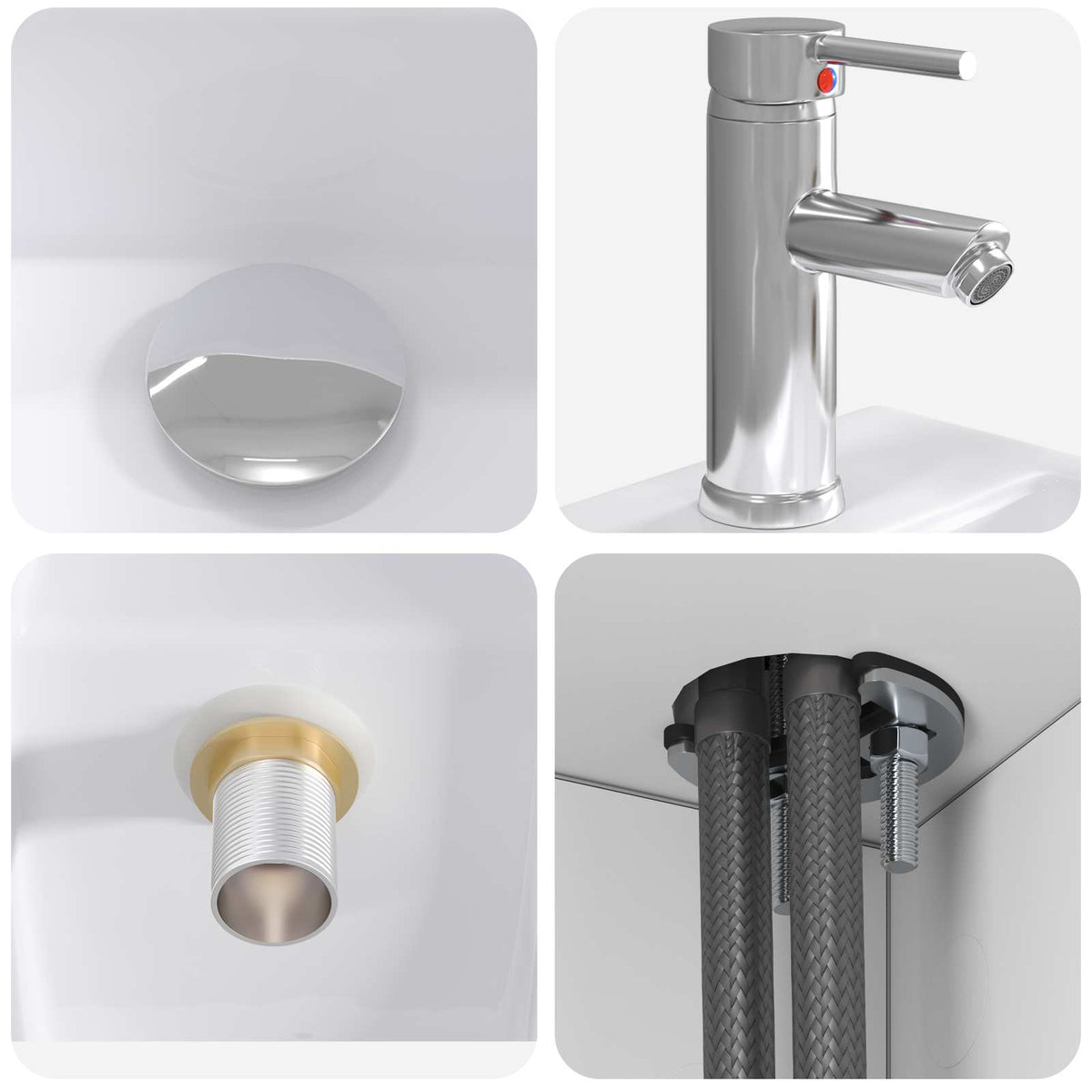 Set di mobili per il bagno 4 pz Bianco | homemem39
