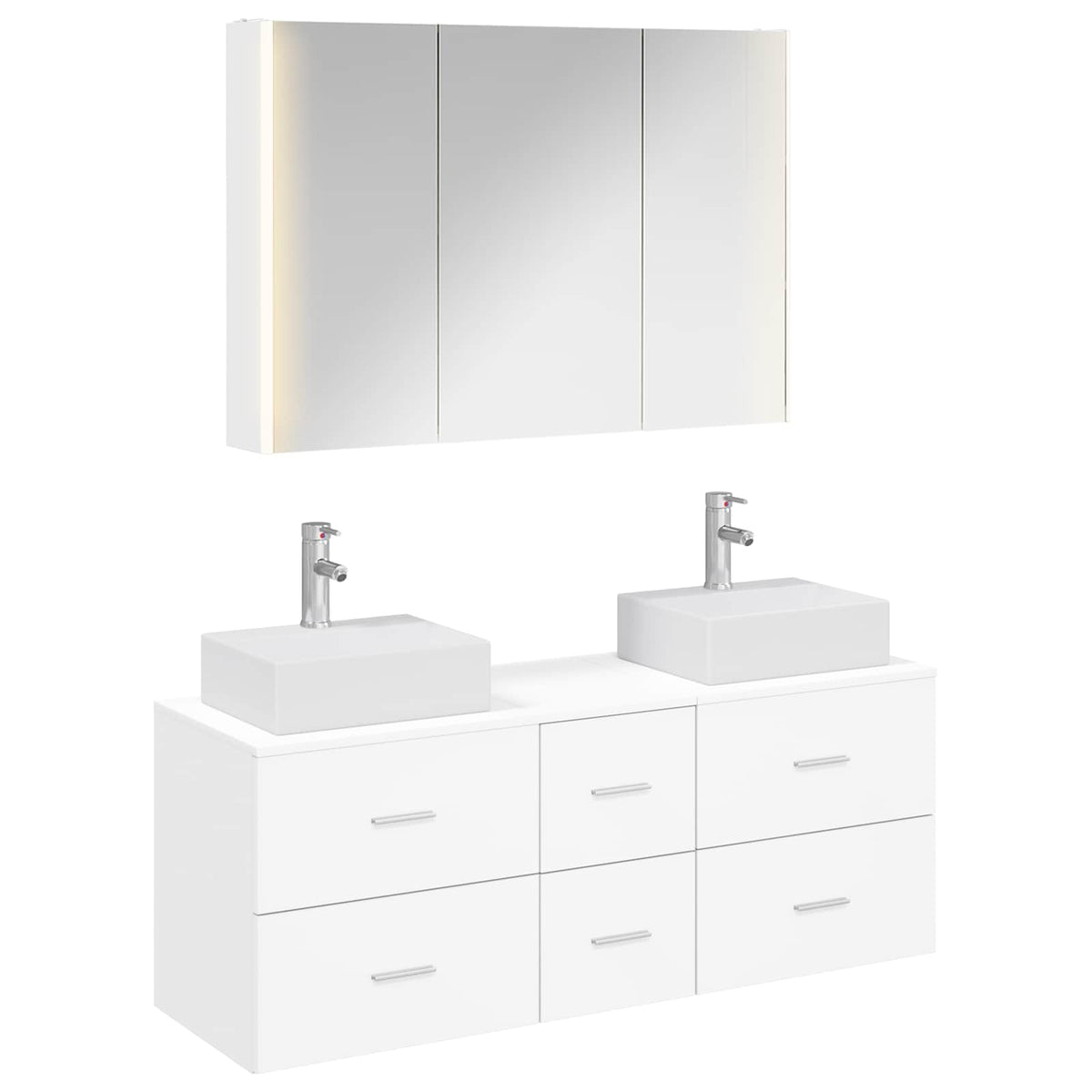 Set di mobili per il bagno 4 pz Bianco | homemem39