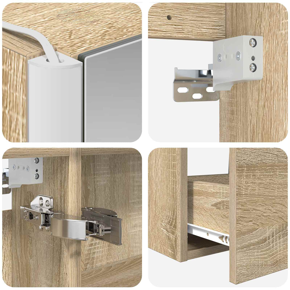 Set di mobili per il bagno 4 pz Rovere Sonoma | homemem39
