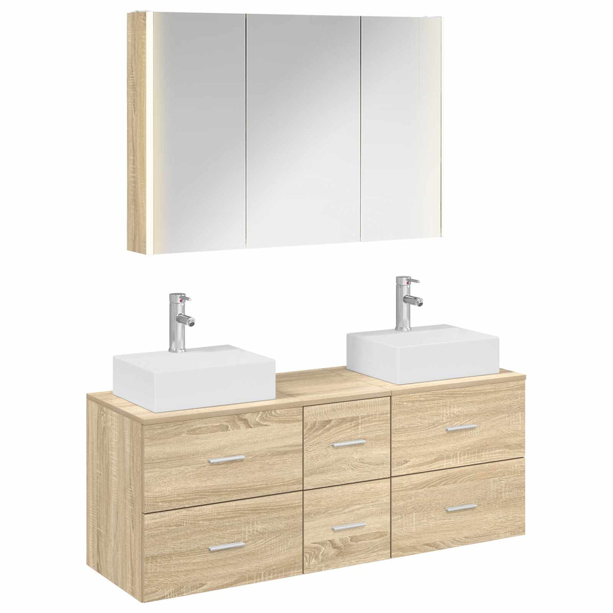 Set di mobili per il bagno 4 pz Rovere Sonoma | homemem39