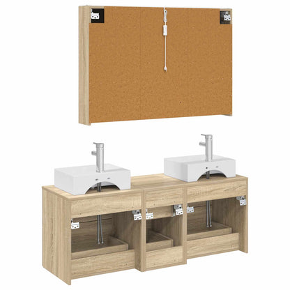 Set di mobili per il bagno 4 pz Rovere Sonoma | homemem39