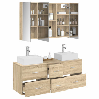 Set di mobili per il bagno 4 pz Rovere Sonoma | homemem39