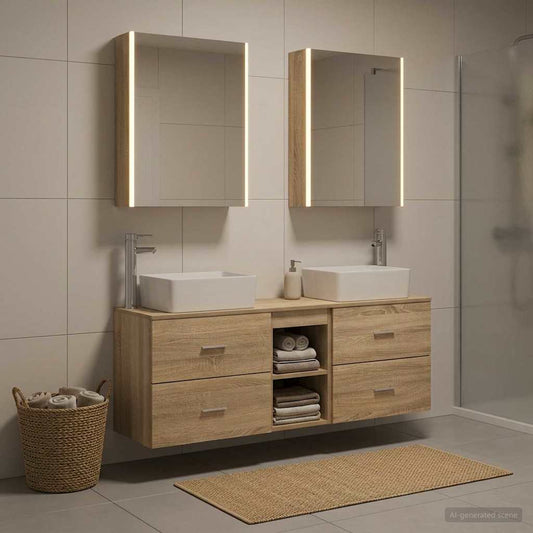 Set di mobili per il bagno 5 pz Rovere Sonoma | homemem39
