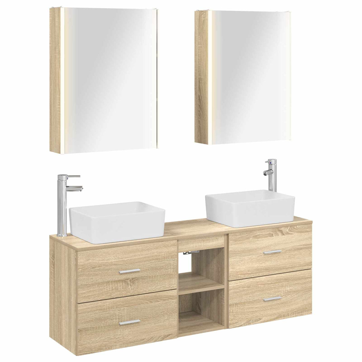 Set di mobili per il bagno 5 pz Rovere Sonoma | homemem39