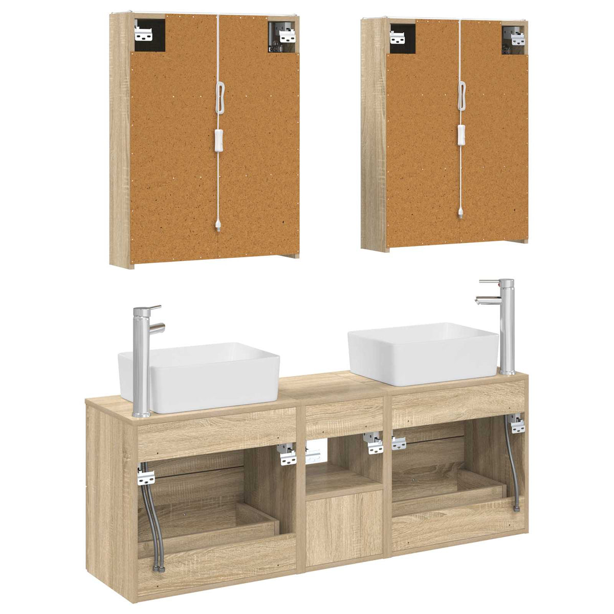 Set di mobili per il bagno 5 pz Rovere Sonoma | homemem39